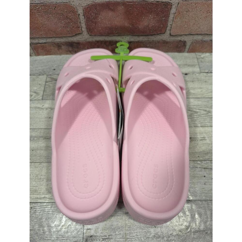 Crocs CL Cross Strap Shoes Womens Size 8 Light Pink Slip On Comfort Sandals NWT - Picture 7 of 9